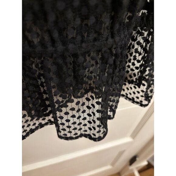 Corey Lynn Calter Black Sheer Dot Top Peplum Tie Front Size 4 - Picture 8 of 8
